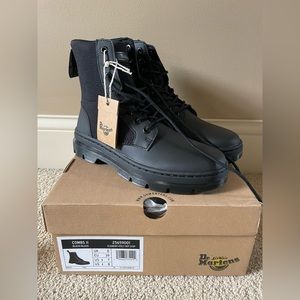 Brand New Dr. Martens Black Combs II Combat Boots size  EU 39, W 8, M 7